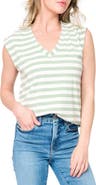 GIBSONLOOK The Favorite Luxe Stripe V-Neck Jersey Top