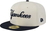 New Era Men's New Era  Cream New York Yankees Two-Tone Stitch 59FIFTY Fitted Hat
