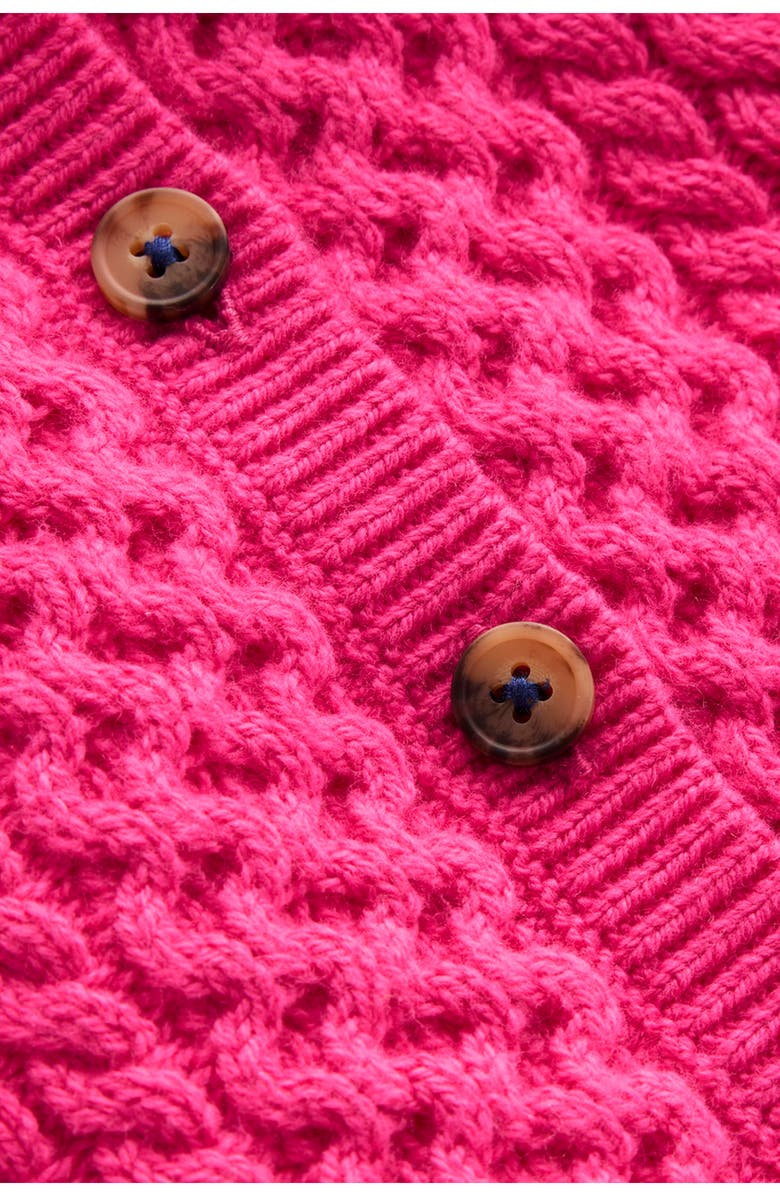 Mini Boden Kids' Heritage Cable Cardigan, Alternate, color, Raspberry Pink
