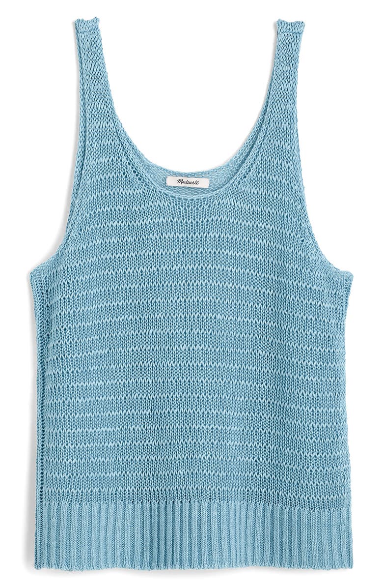 Madewell Linen Sweater Tank Top, Main, color, Dusty Aqua