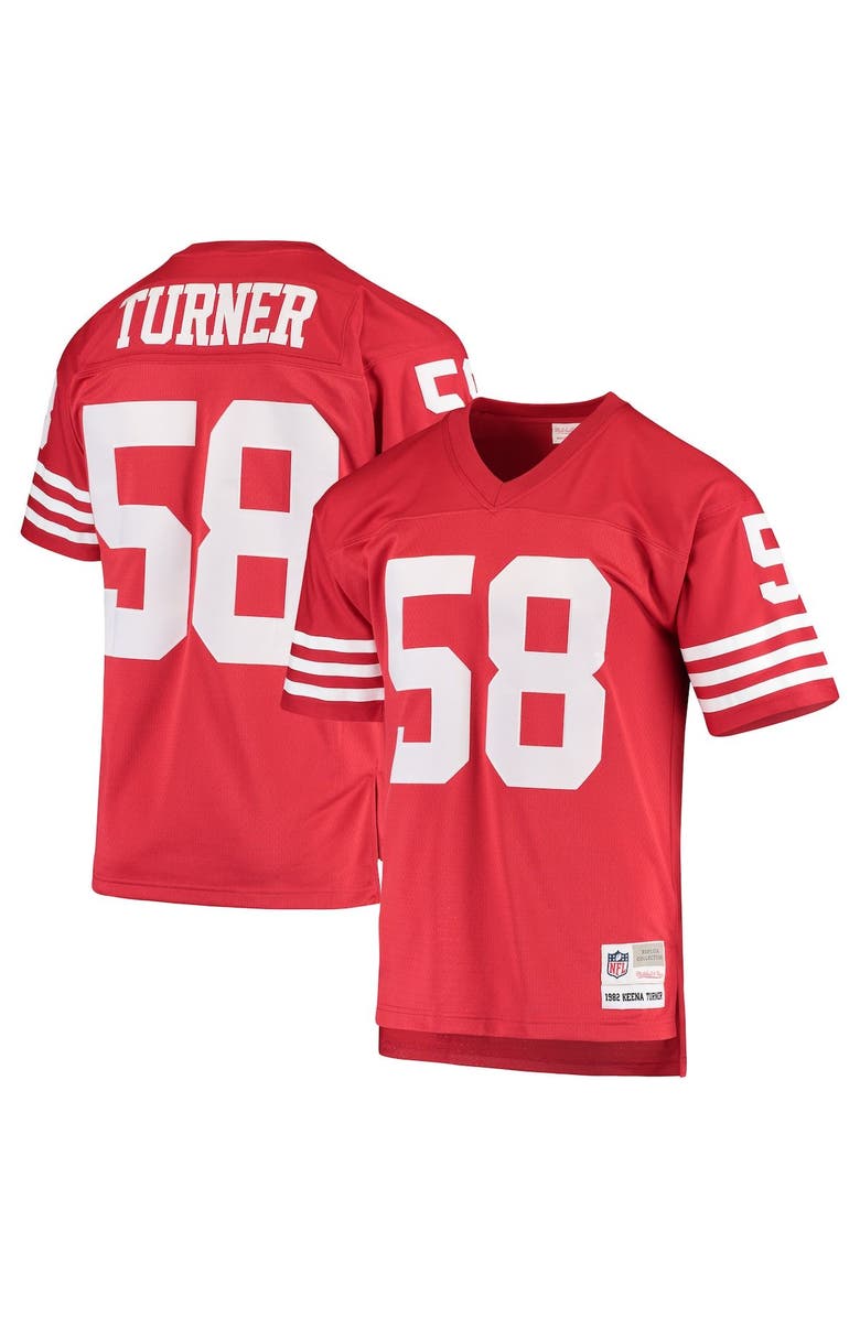 Mitchell & Ness Men's Mitchell & Ness Keena Turner Scarlet San Francisco 49ers 1982 Replica Legacy Throwback Player Jersey, Main, color, 