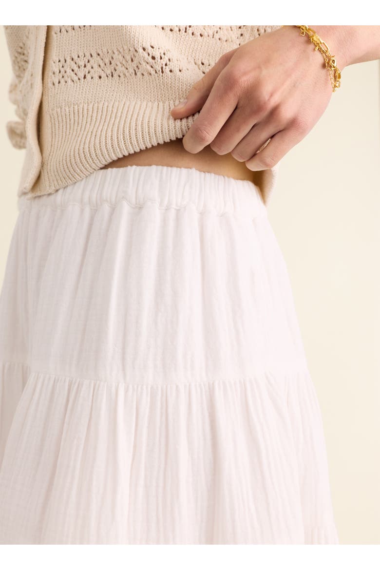 Rhoda Cheesecloth Tiered Maxi Skirt, Alternate, color, Pure White