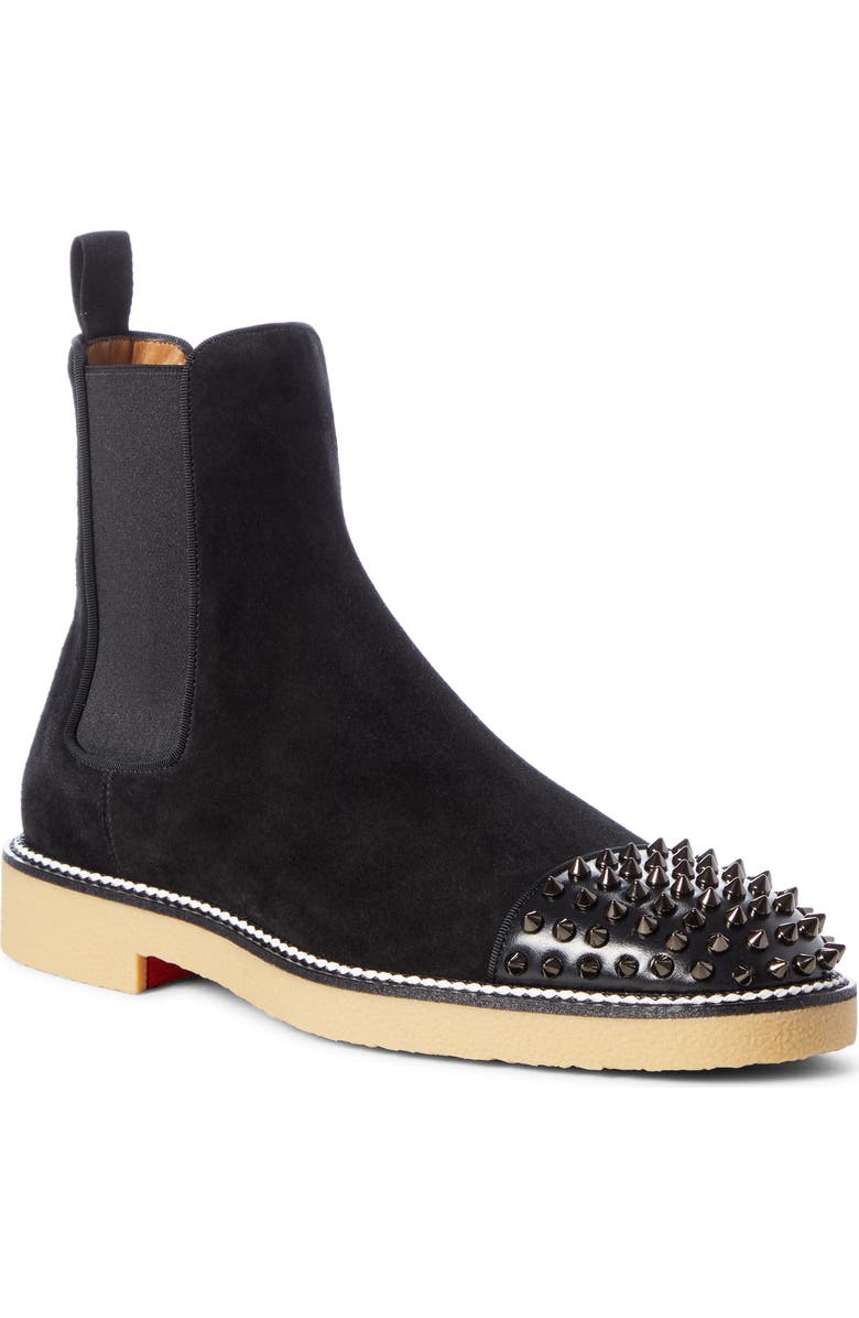 Christian Louboutin Spikes Chelsea Boot, Main, color,