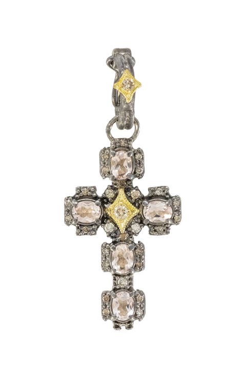 Crivelli Diamond & Morganite Cross Enhancer