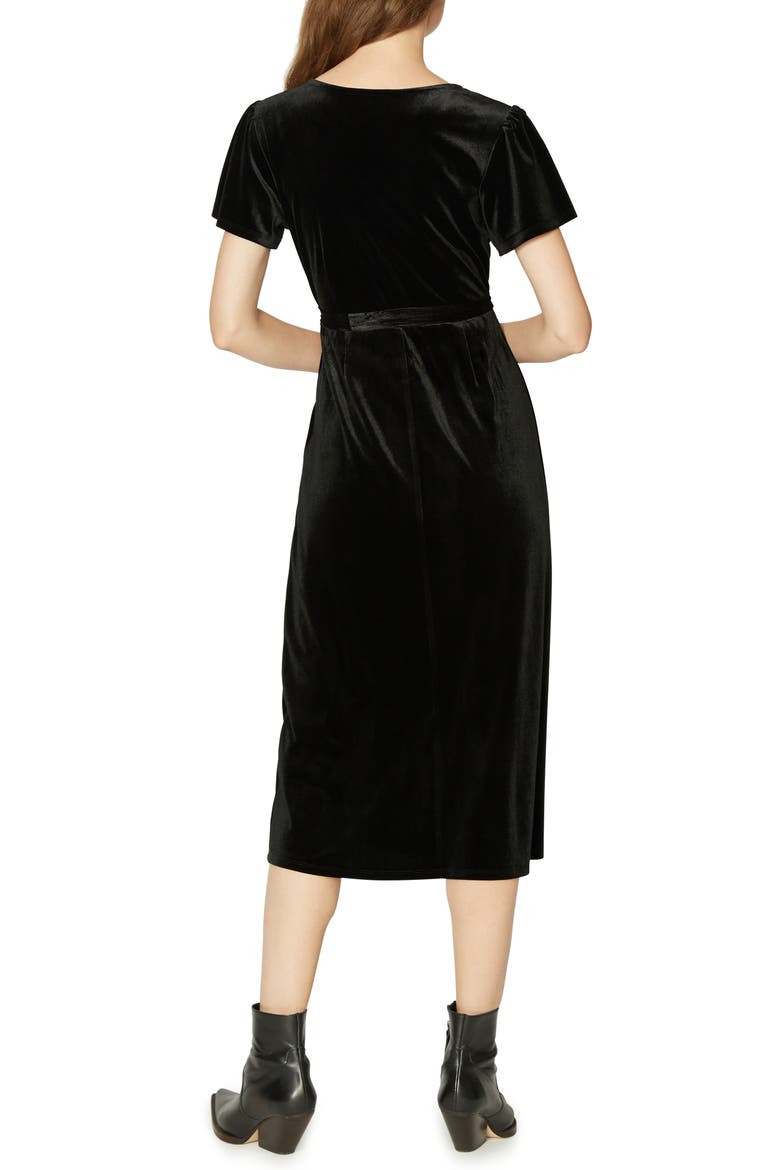 Airy Night Midi Dress, Alternate, color, BLACK