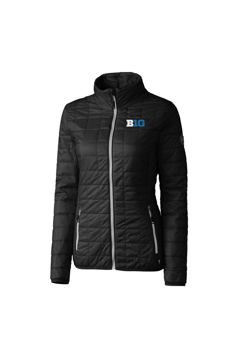 Cutter & Buck Women's Cutter & Buck  Black Big Ten Gear Rainier PrimaLoft Eco Insulated Full-Zip Printed Puffer Jacket, Alternate, color, 