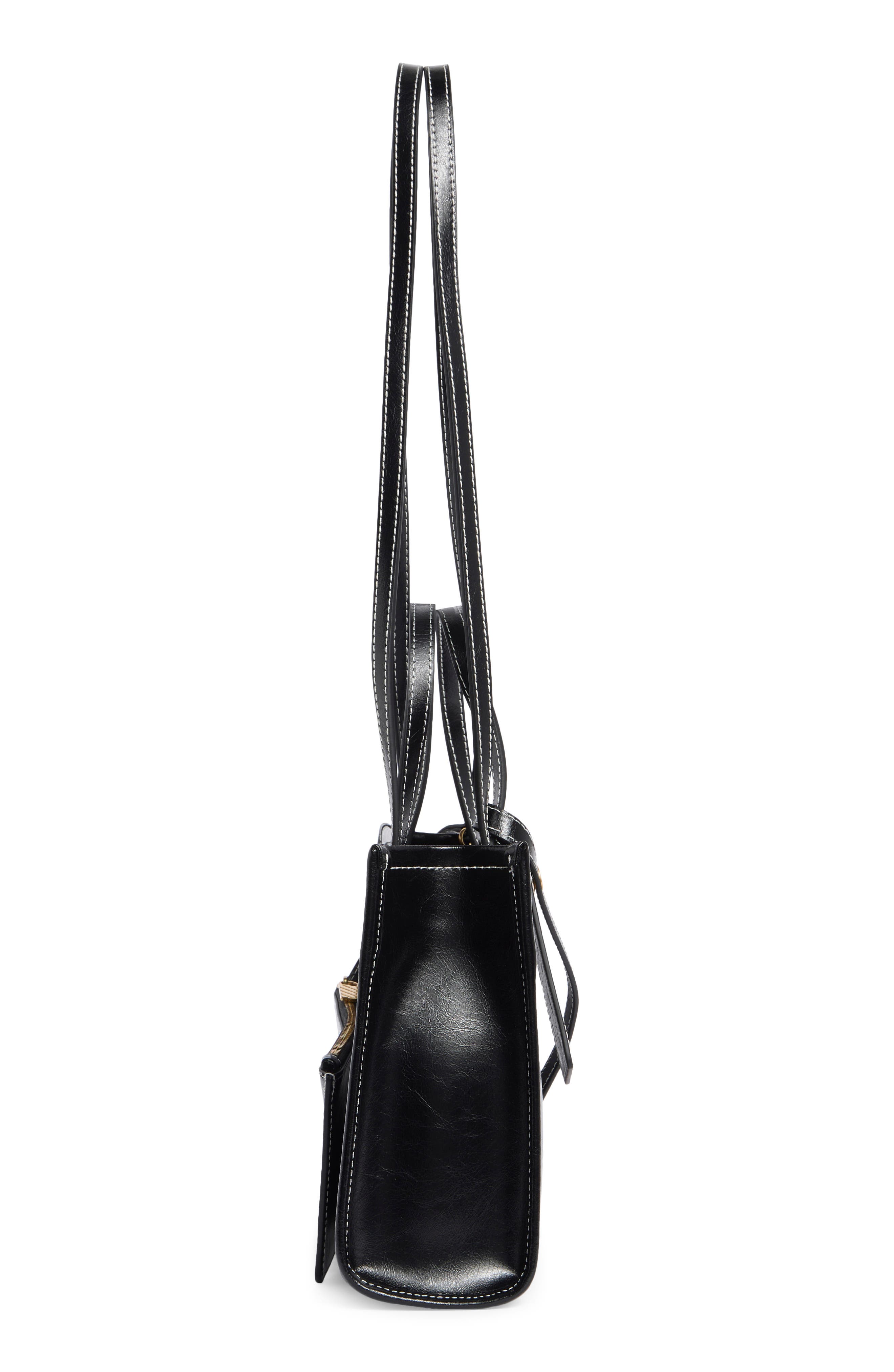 Small Boxy Tote, Alternate, color, BLACK