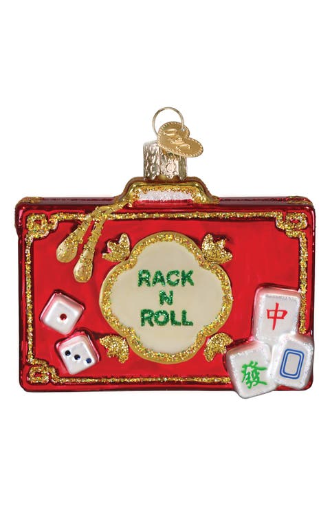 Rack 'N Roll Mahjong Glass Ornament
