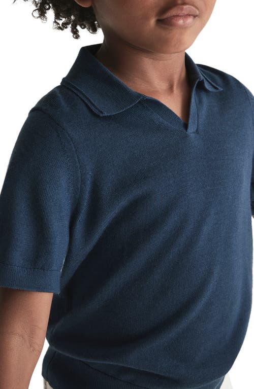 Reiss Kids' Duchie Sr. Johnny Collar Wool Polo In Blue