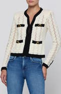 L'AGENCE Zephyra Pointelle Open Front Cardigan