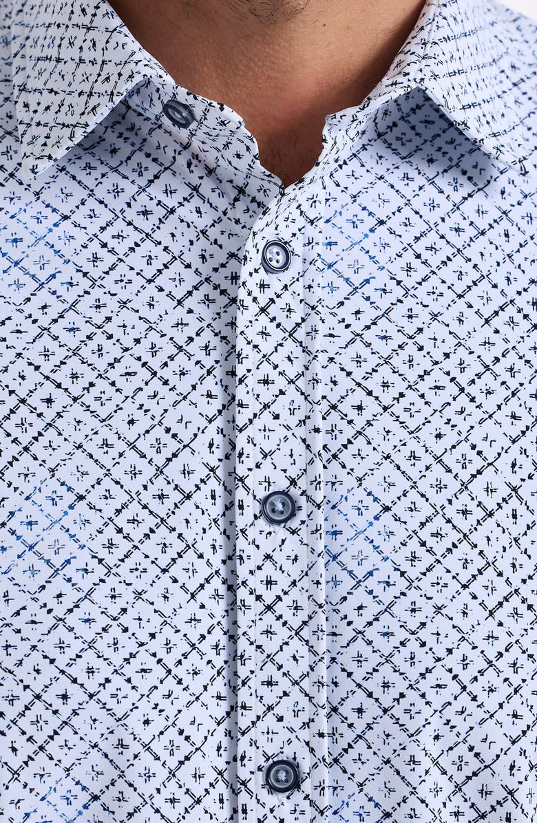 Robert Graham Montagu Knit Button-Up Shirt, Alternate, color, White Multi
