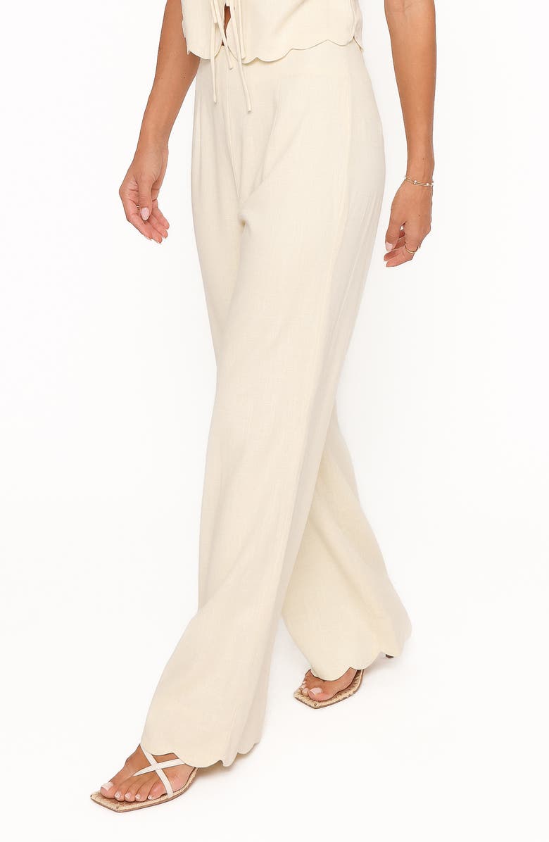 Petal & Pup Jensen Scallop Hem Pants, Alternate, color, Butter Yellow