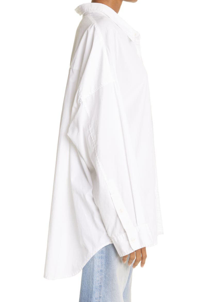 Oversize Oxford Button-Up Shirt, Alternate, color, WHITE