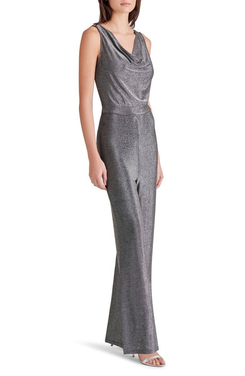 Steve Madden Metallic Wide Leg Jumpsuit, Alternate, color,