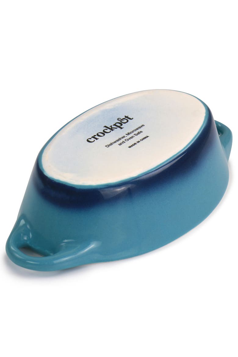 Wexford 3 Piece 6.7oz Stoneware Mini Oval Casserole Set, Alternate, color, Blue