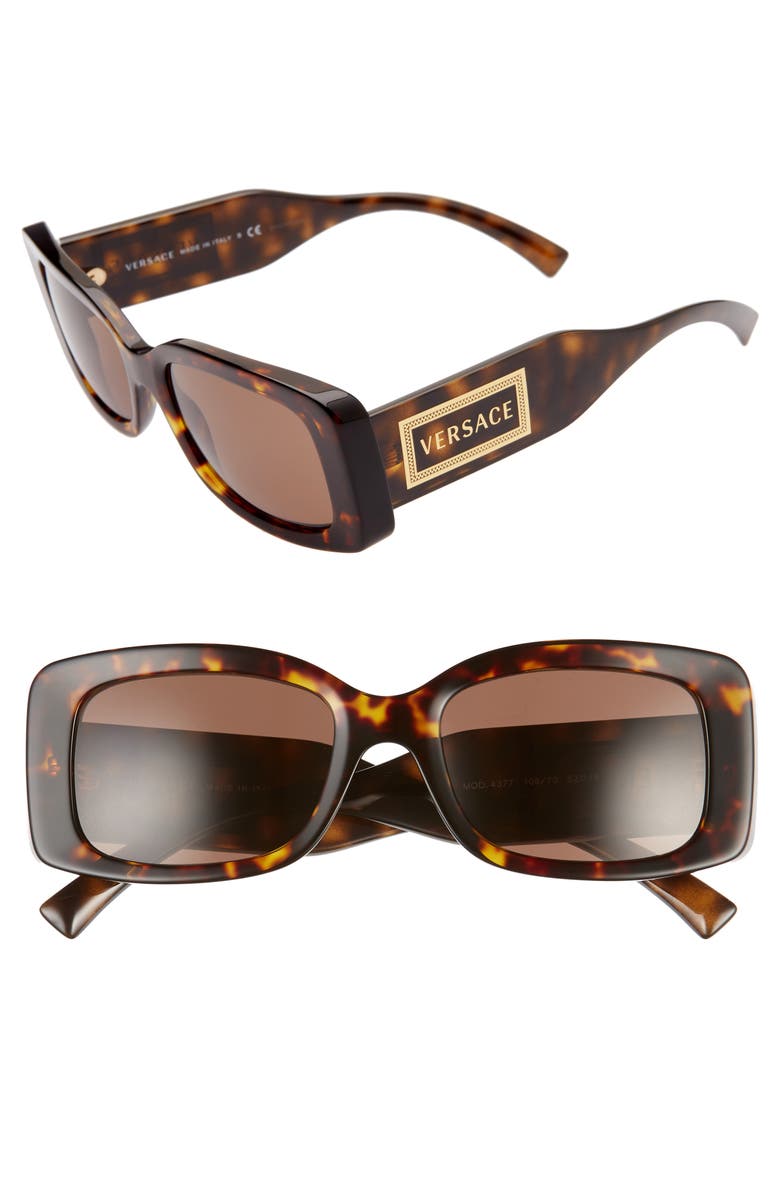 Versace 52mm Sunglasses, Main, color, Havana