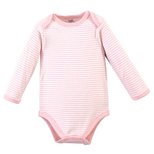 Touched By Nature Little Soft Organic Cotton Long-sleeve One-piece Essentials In Pink