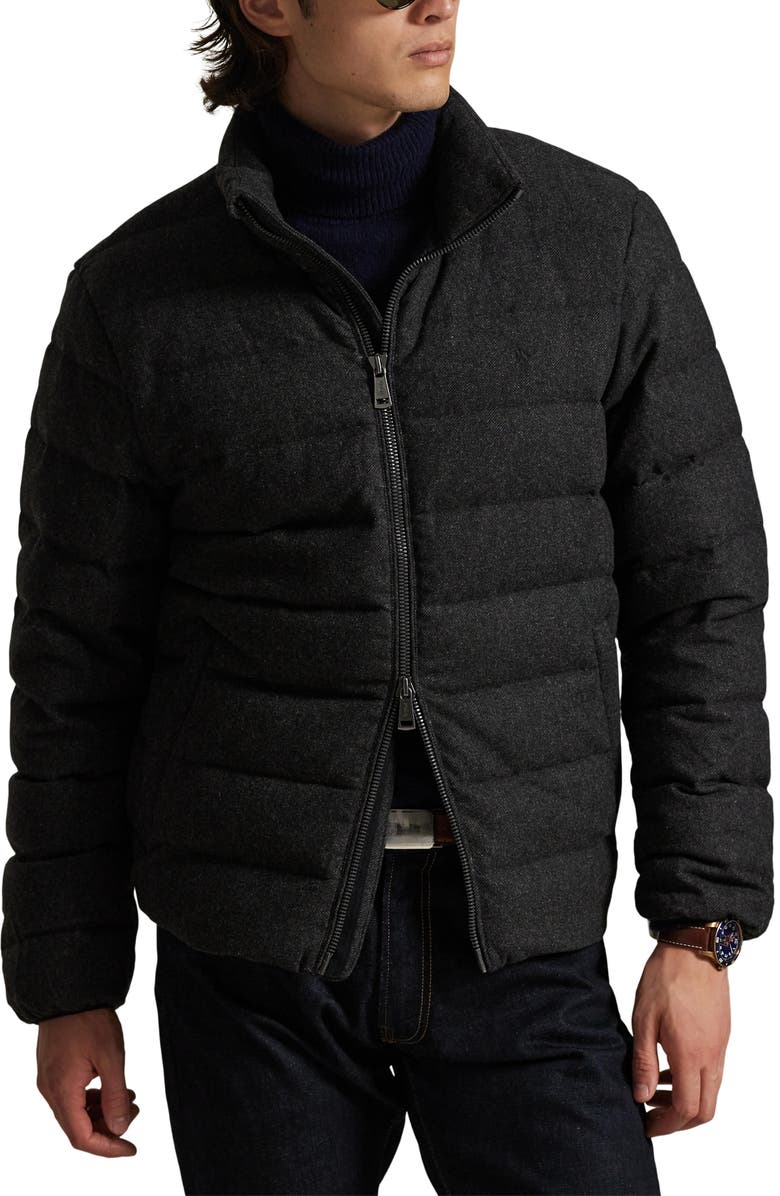 Polo Ralph Lauren The Colden Herringbone Down Jacket, Main, color, Barclay Heather