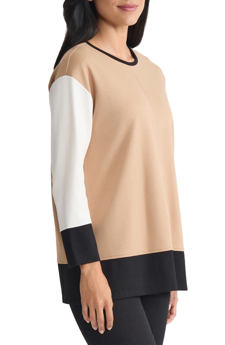 Jones New York Colorblock Tunic, Alternate, color, Caf Au Lait Multi
