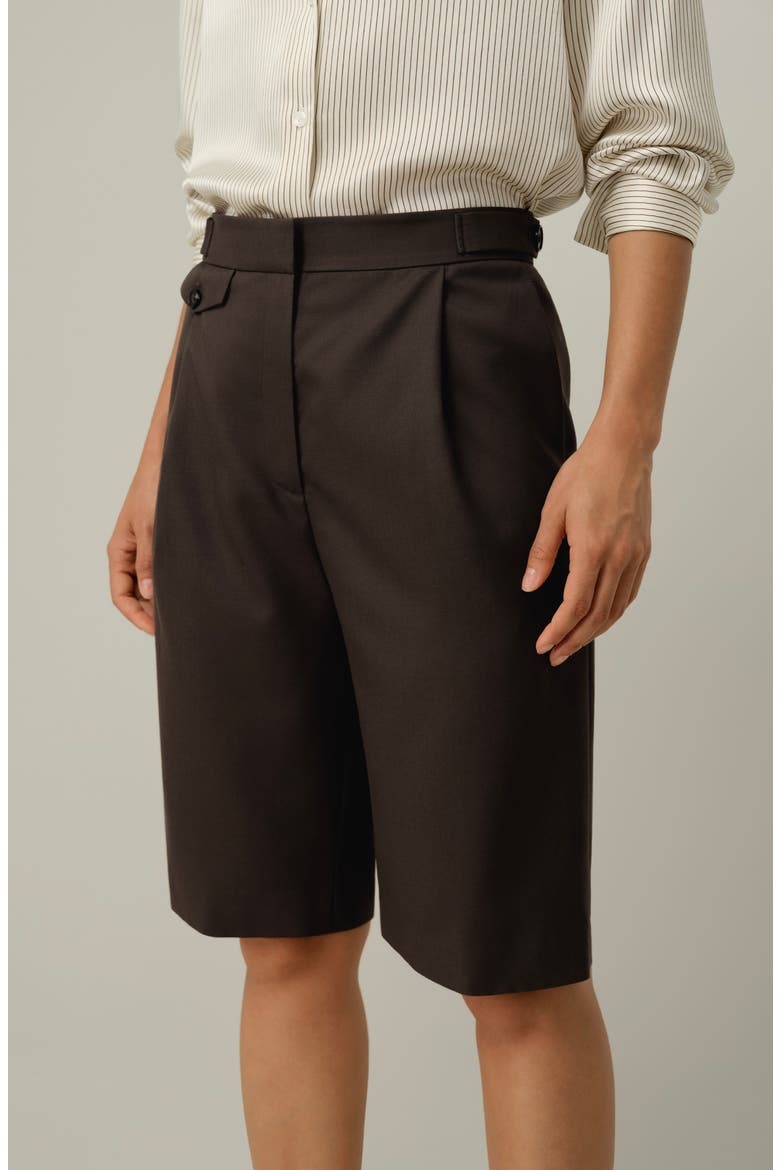 Women's Wool-Silk Bermuda Shorts, Alternate, color, Chestnut