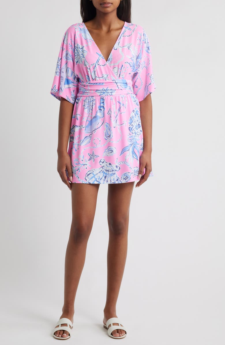 Lilly Pulitzer<sup>®</sup> Parigi Print Skort Romper, Main, color, Rousseau Pink Barefoot