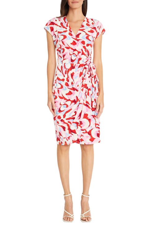 Matte Jersey Short Sleeve Wrap Dress