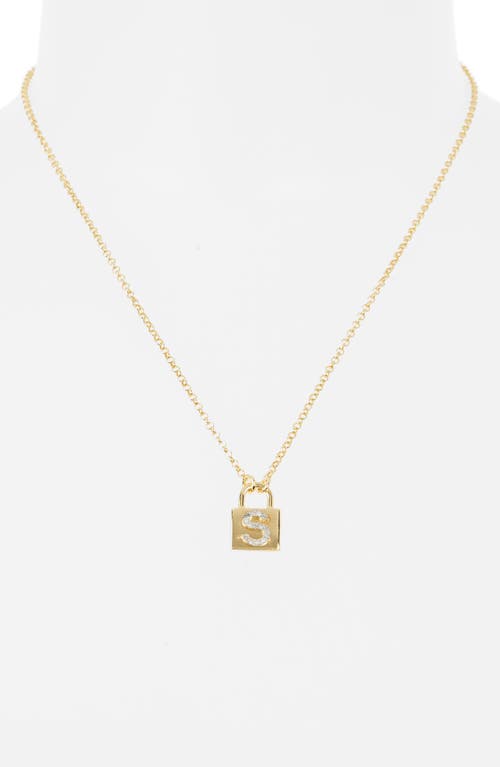 Meshmerise Diamond Padlock Initial Pendant Necklace