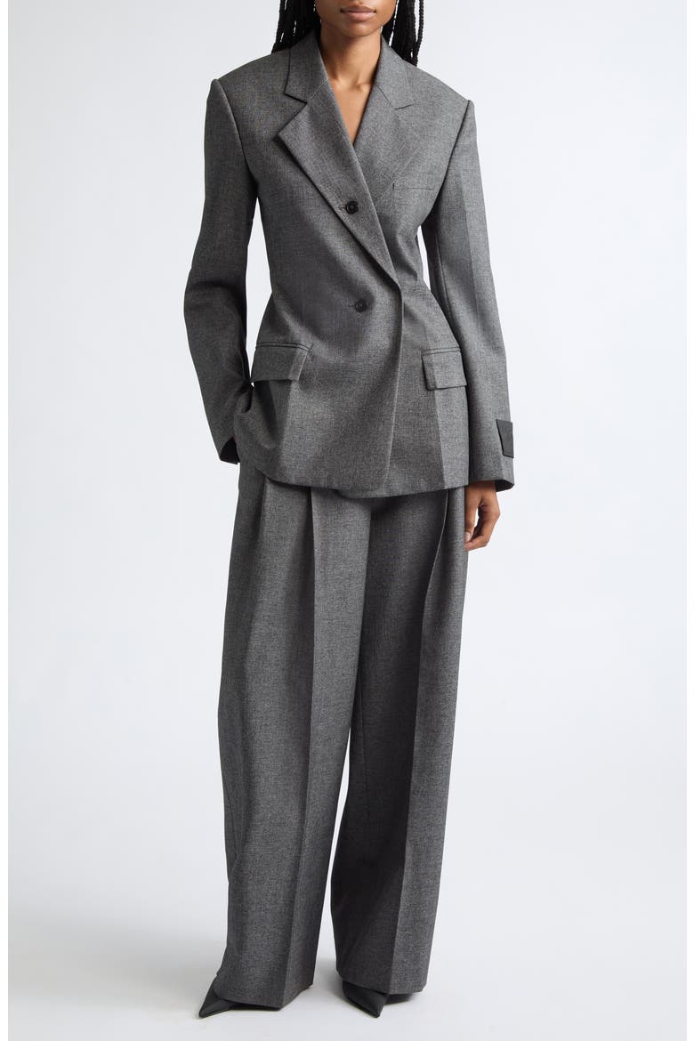Button Lapel Oversized Blazer, Alternate, color, CHARCOAL