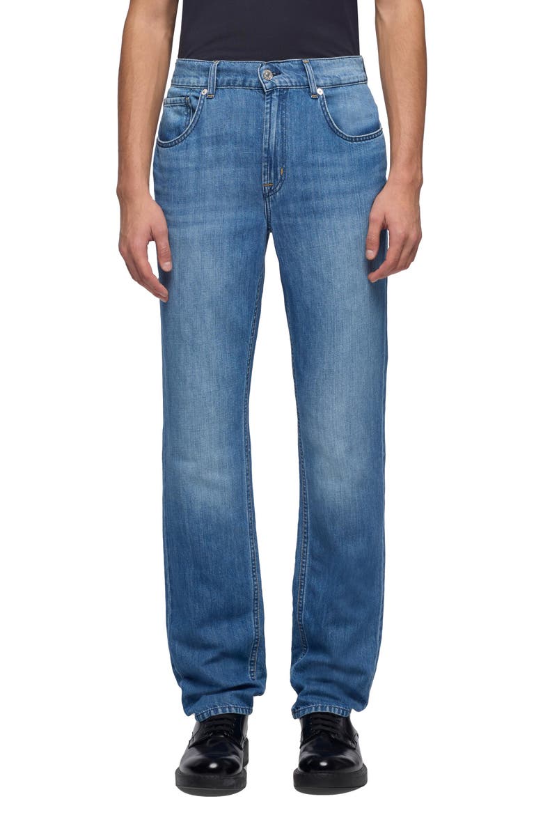 The Straight Cotton & Linen Jeans, Main, color, CLOUDBREAK