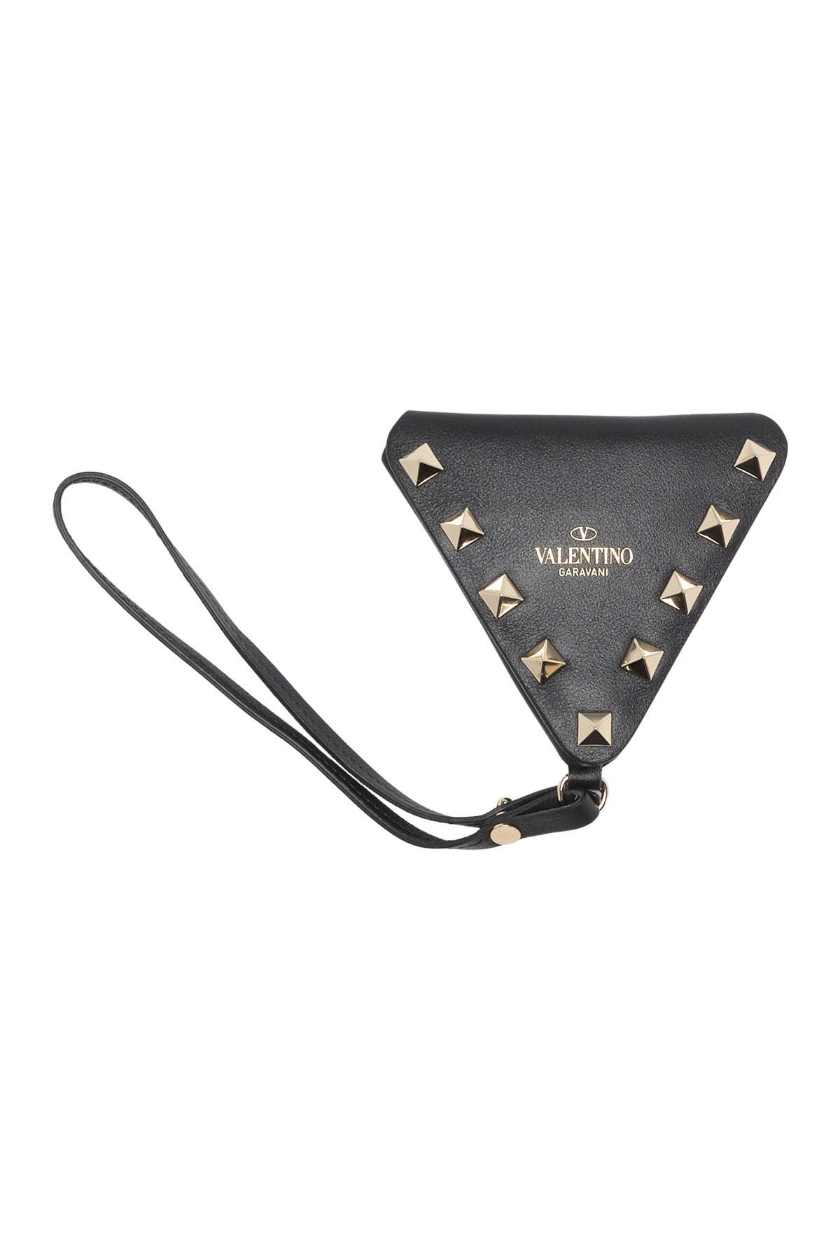 Valentino Garavani Leather Studded Triangle Coin Purse | Nordstromrack