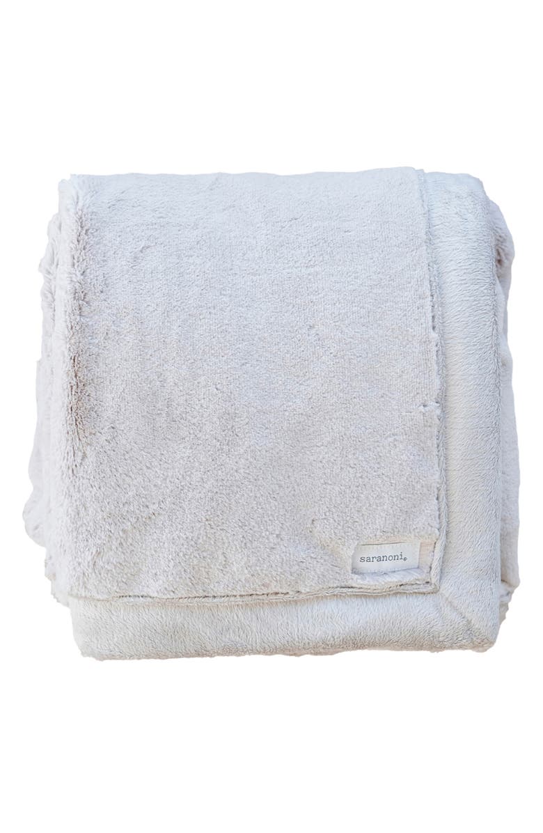 SARANONI Faux Fur Toddler Blanket, Main, color, Feather