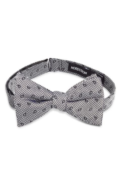 Paisley Jacquard Pre-Tied Silk Bow Tie