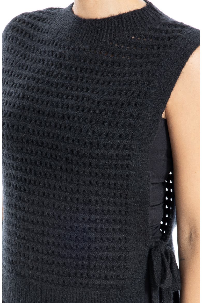 Mock Neck Sweater Vest, Alternate, color, BLACK