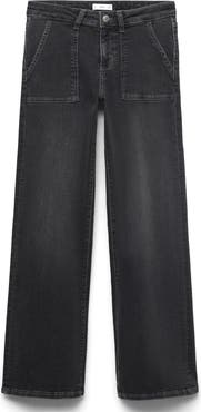 MANGO TEEN Star Embroidered Straight Leg Jeans