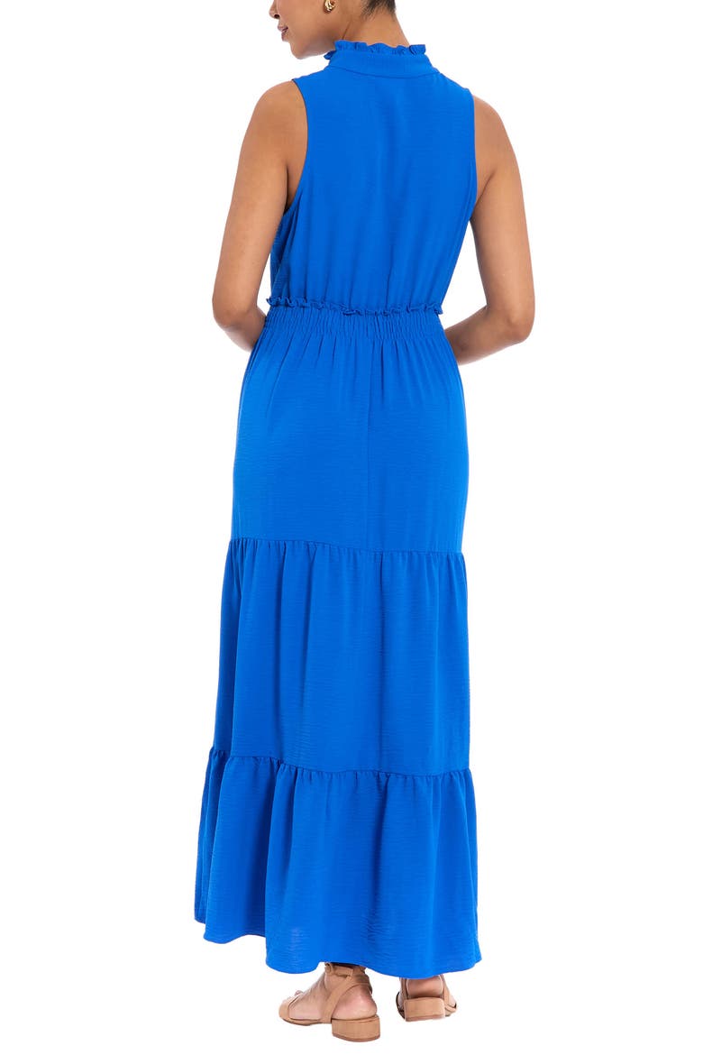 Ruffled Smocked Tiered Maxi Dress, Alternate, color, LAPIS