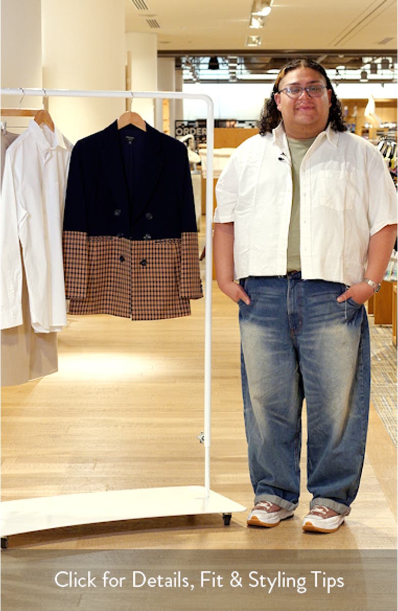 Check Denim Double Breasted Jacket, sales video thumbnail