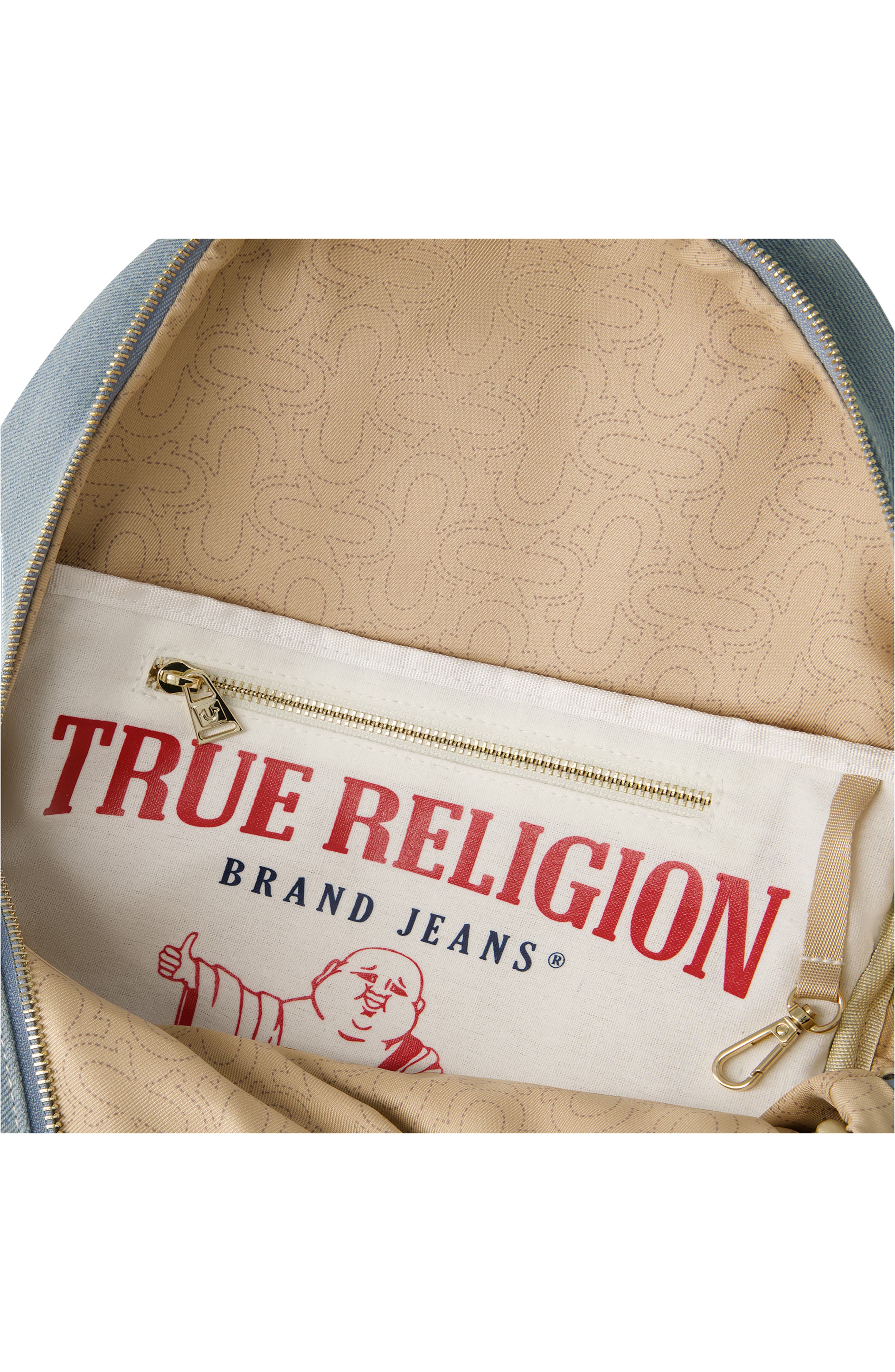 True Religion Denim Horseshoe Backpack, Alternate, color, Denim