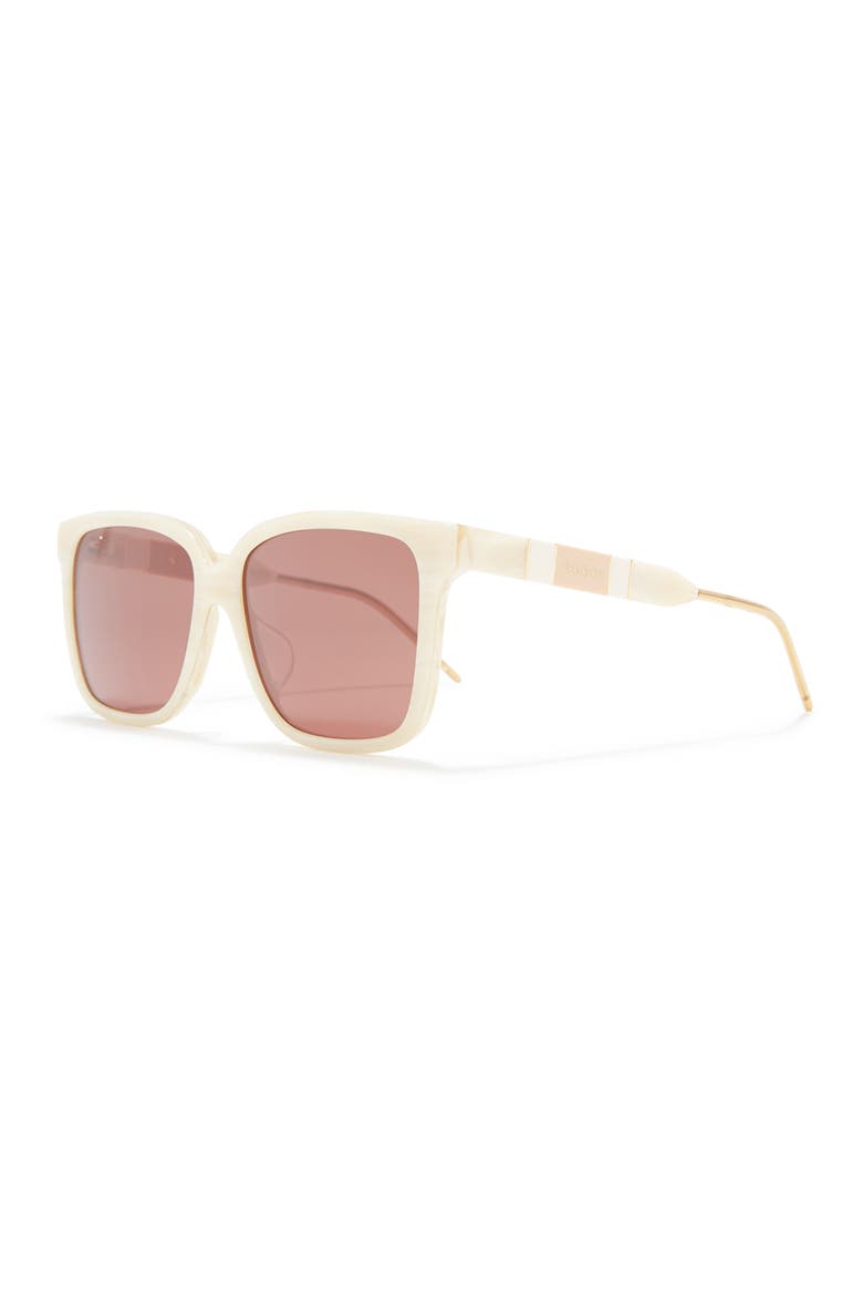 56mm Square Sunglasses, Alternate, color, BEIGE