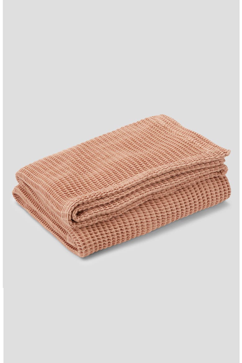 Organic Cotton Waffle Knit Throw Blanket, Alternate, color, PETAL