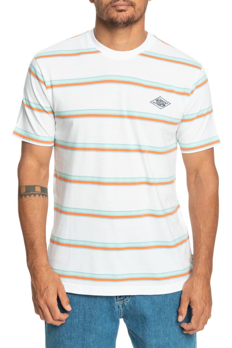 Mystery Point Stripe Organic Cotton T-Shirt, Main, color, BIRCH