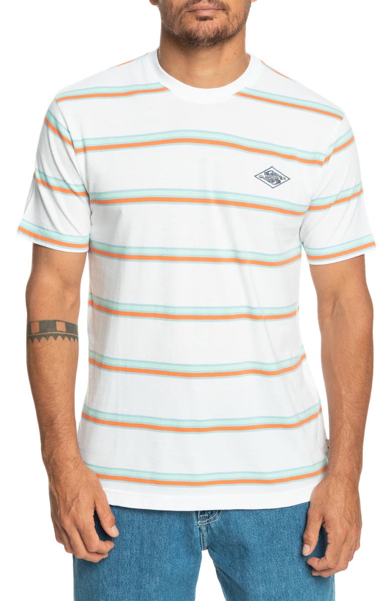 Quiksilver Mystery Point Stripe Organic Cotton T-Shirt, Main, color,