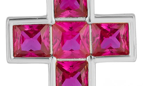 Chloe & Madison Chloe And Madison Crystal Cross Drop Earrings In Silver