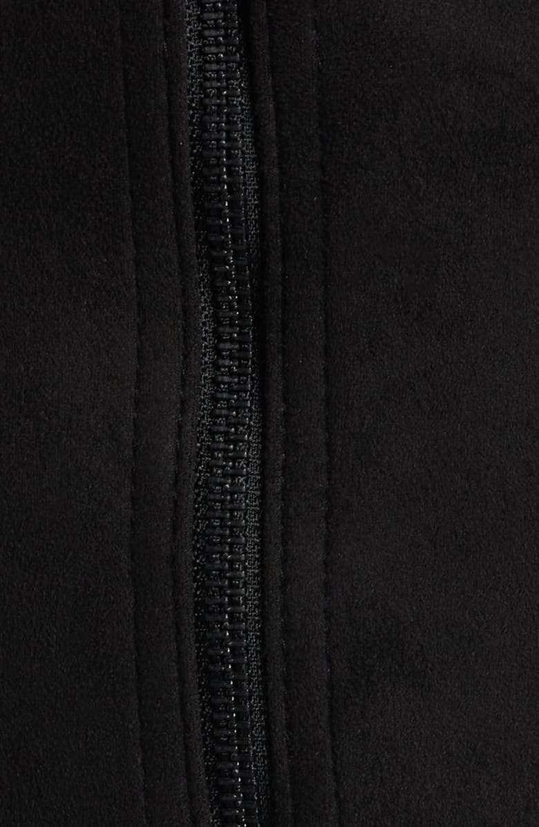 HIDDEN JEANS Faux Sude Bodycon Front Zip Vest, Alternate, color, Black