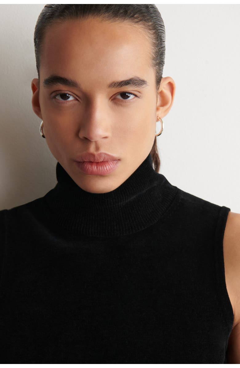 COS Chenille Mock-Neck Vest, Alternate, color, Black