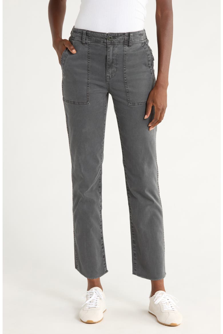Garment Dyed Slim Straight Leg Utility Pants, Main, color, DARK PAVEMENT