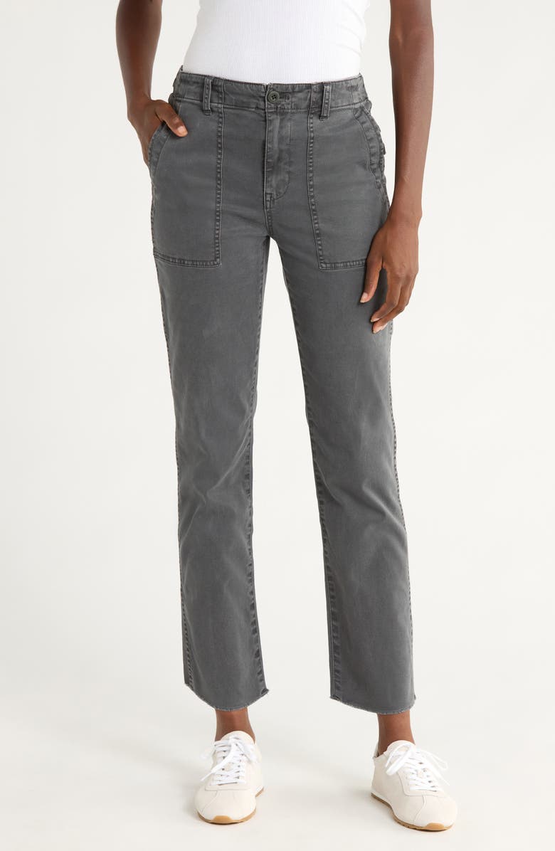 Madewell Garment Dyed Slim Straight Leg Utility Pants, Main, color, Dark Pavement