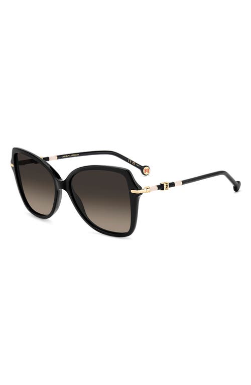 Carolina Herrera Her 56mm Gradient Butterfly Sunglasses In Black
