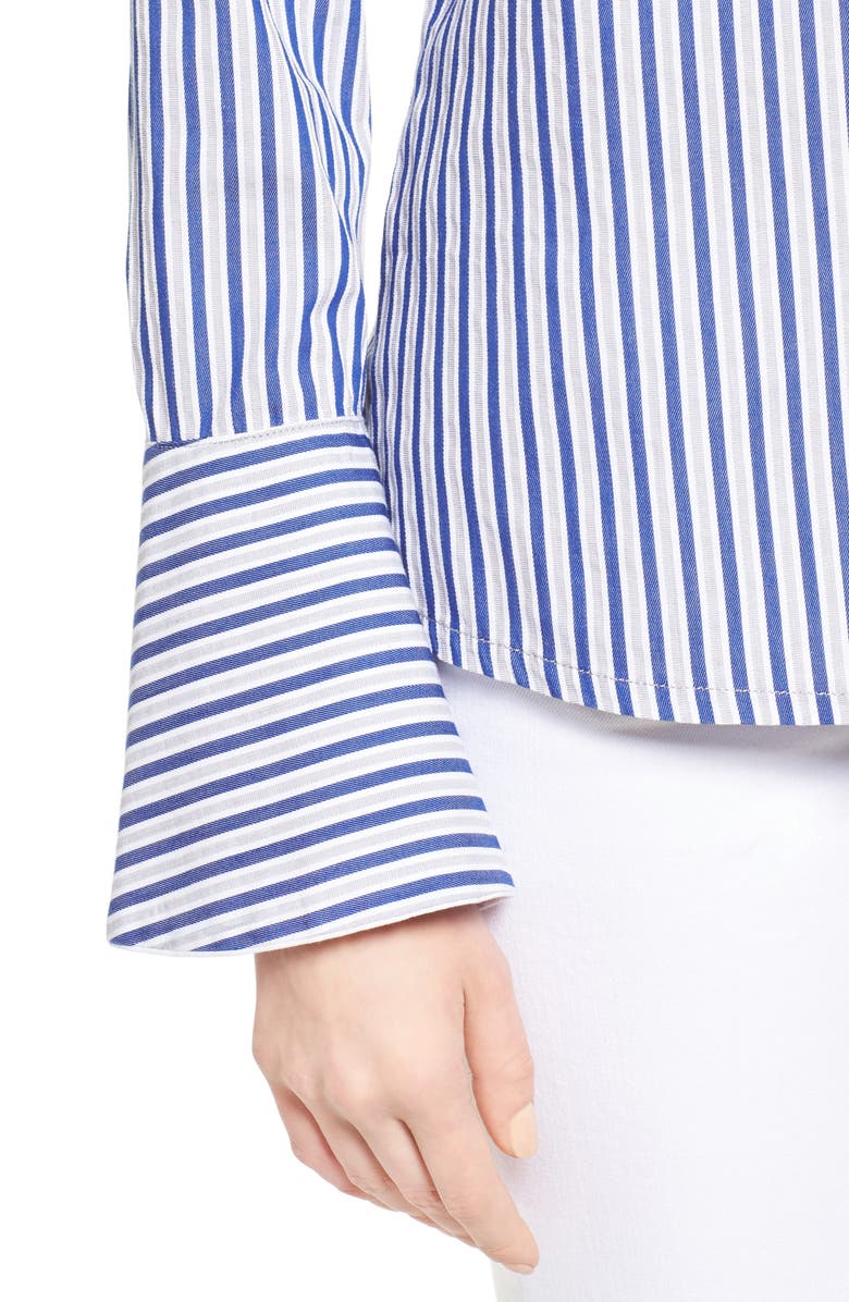 KUT from the Kloth Luz Stripe Bell Cuff Shirt, Alternate, color, 