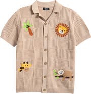 NEXT Kids' Embroidered Knit Button-Up Shirt