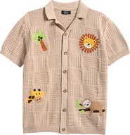 NEXT Kids' Embroidered Knit Button-Up Shirt